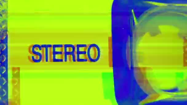 Una cassetta con la parola stereo — Video Stock