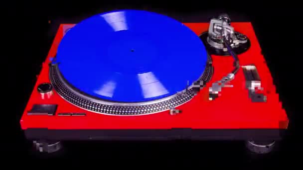 Farbwechsel Vinyl und DJ Plattenspieler Stop Motion — Stockvideo