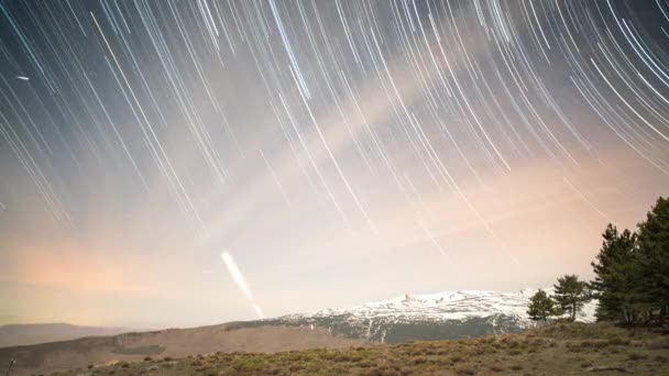 Looping starlapse na serra nevada, Espanha — Vídeo de Stock