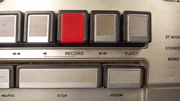 Retro gueto blaster rádio estéreo macro — Vídeo de Stock