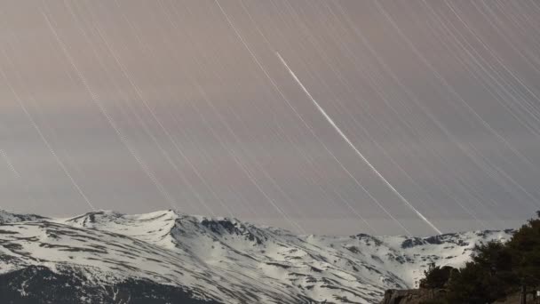 Looping starlapse na serra nevada, Espanha — Vídeo de Stock