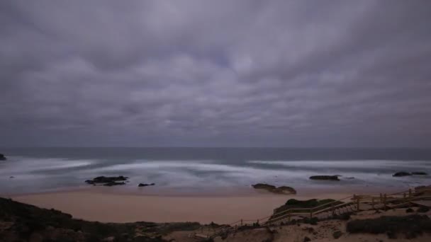 Starlapse hacia adelante y hacia atrás de la costa portugal — Vídeos de Stock
