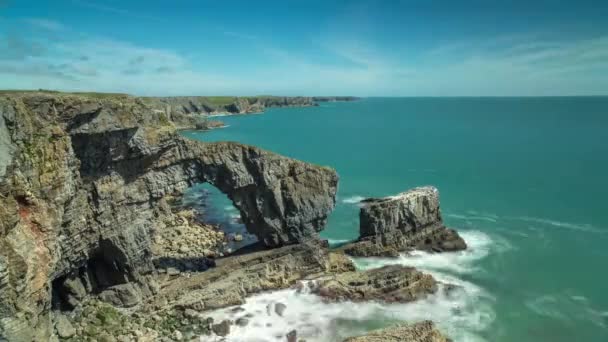 Wales ponte verde costa pembrokeshire natura timelpase — Video Stock