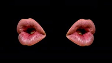 Erkek ve dişi dudaklar hareket ediyor 