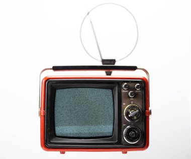 Retro televizyon ekranda parazit var.