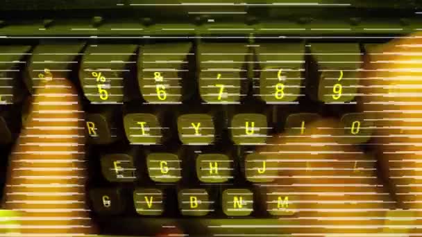 Macro video de teclado vintage — Vídeo de stock