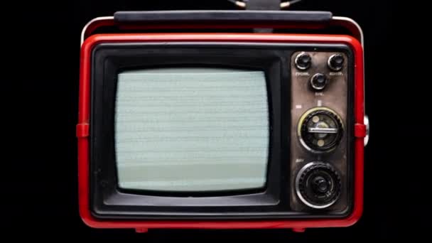 Retro telewizja ze statyką na ekranie — Wideo stockowe