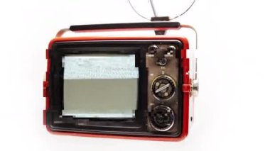 Retro televizyon ekranda parazit var.