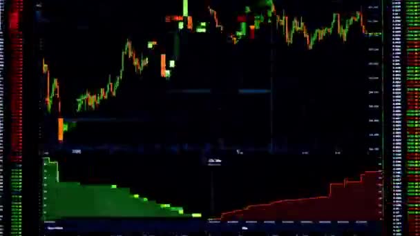 Gráficos de datos criptomoneda bitcoin — Vídeo de stock