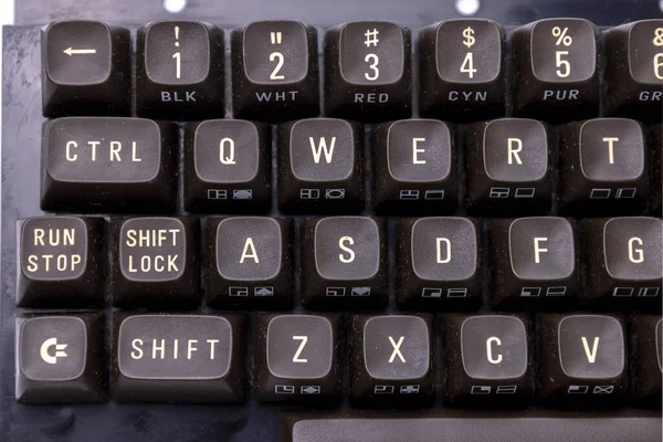 Ansicht der Vintage-Tastatur von oben — Stockfoto