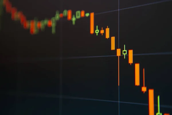 Bitcoin cryptocurrency data charts — Stock Photo, Image