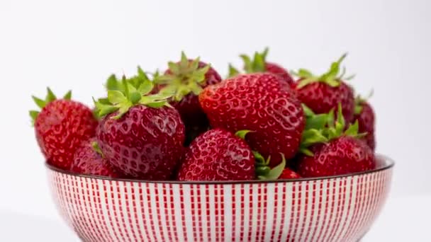 매크로 샷 화이트에 딸기 — 비디오