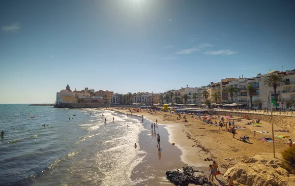 Pohled na sitges, poblíž Barcelona, Španělsko — Stock fotografie