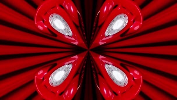 Teléfono giratorio clásico rojo hecho en patrón abstracto — Vídeo de stock