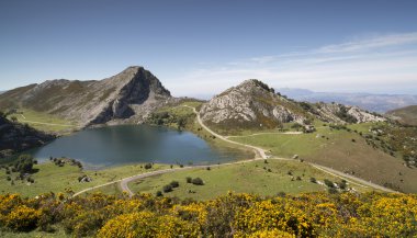 covadonga lakes in the picos de europa, spain clipart