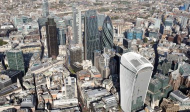 London docklands manzarası görünümü yukarıdan