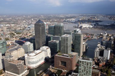 London docklands manzarası görünümü yukarıdan