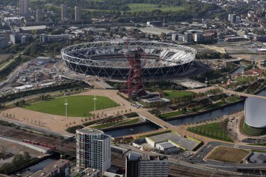 london olympic stadium site from the air clipart