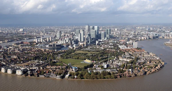 Londres docklands vue d'horizon d'en haut — Photo