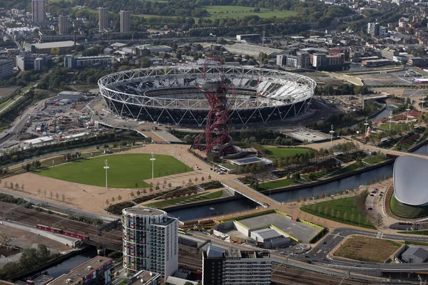 london olympic stadium site from the air