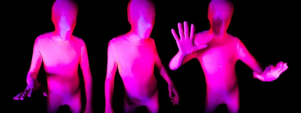 Neon glow kostym man — Stockfoto