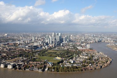 London docklands manzarası görünümü yukarıdan