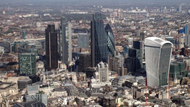 Londra şehir silüeti manzaralı yukarıdan