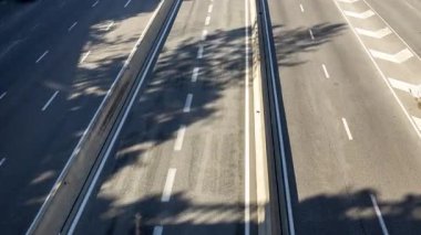 timelapse of traffic on a highway in barcelona during evening rush hour