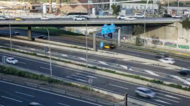 timelapse of traffic on a highway in barcelona during evening rush hour