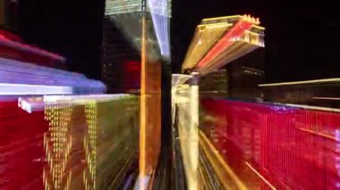 İnanılmaz Chongqing şehri gökyüzü çizgisi soyut ışık yolları deseni