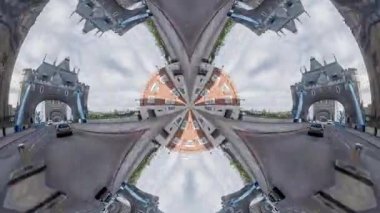 Londra 'daki Tower Köprüsü' nün aşırı sürati aynalı soyut desenlere dönüştü