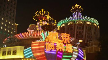 Makao 'daki kumarhane binasının detayları.