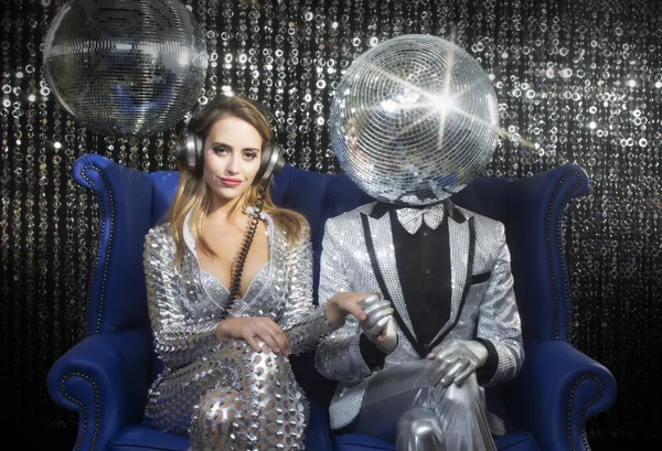 Mr and mrs discoball — Stock Photo, Image