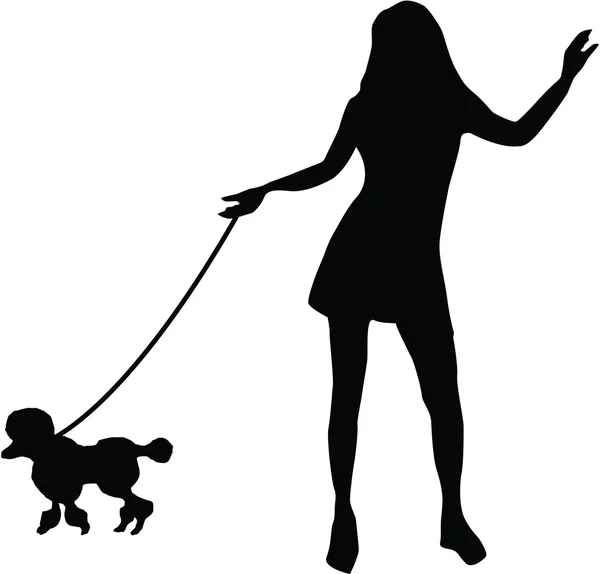 Joven dama paseando perros — Foto de Stock