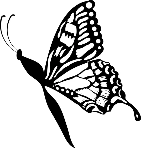 Černá bílá Butterfly Tattoo — Stock fotografie