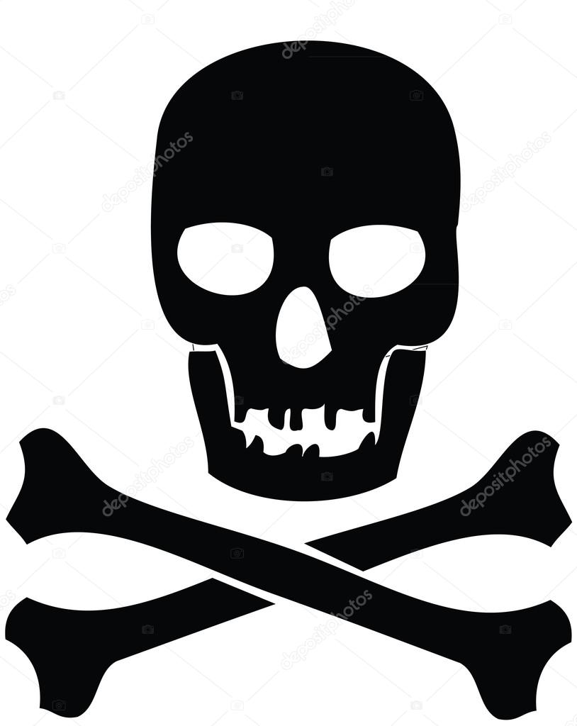 human skull and bones. Pirate symbol