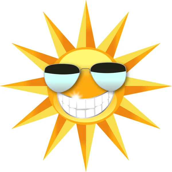 Sol sonriente mostrando gafas de sol — Foto de Stock