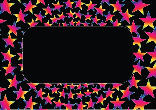 Rainbow star frame on black — Stock Photo, Image