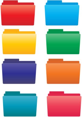 Web klasörü simgeleri çeşitli renkler