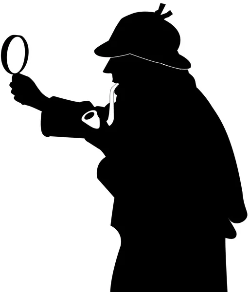 Шерлок Холмс силует ілюстрація — стокове фото