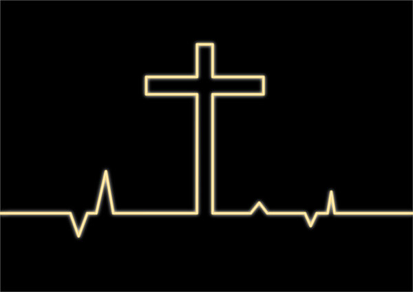 Монитор сердца с крестом
