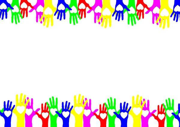 Childrens kleurrijke hand prenten geïsoleerd op wit — Stockfoto
