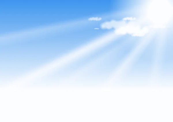 Flauschige weiße Wolken am blauen Himmel — Stockfoto