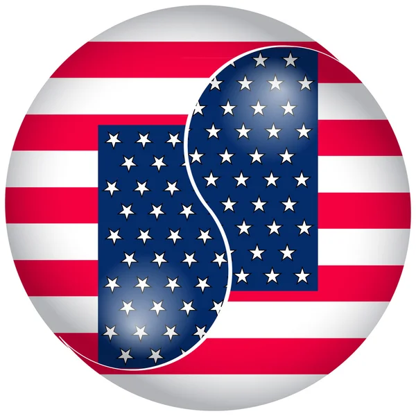 Bandera americana ying yan —  Fotos de Stock