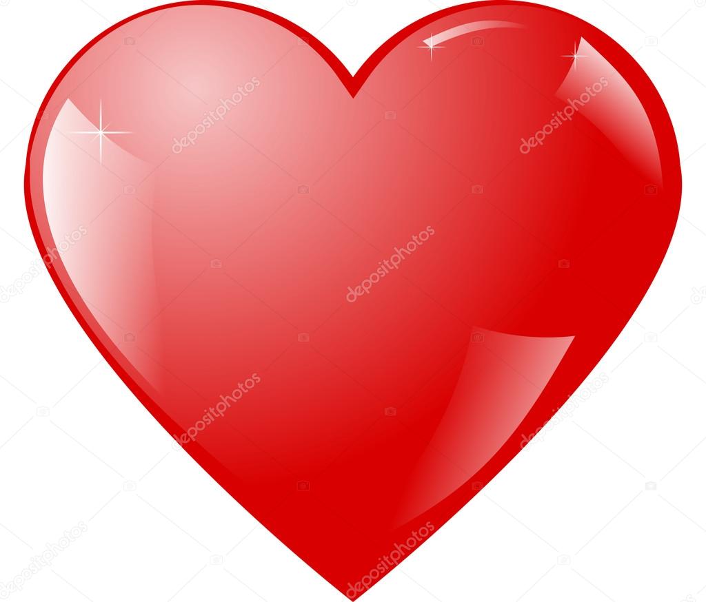 Illustration of heart shape with highlights.