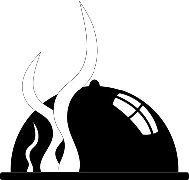 Kubbe ile gümüş yemek tepsisi.