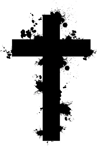 Illustration with bloody cross on white background — Stock Photo, Image