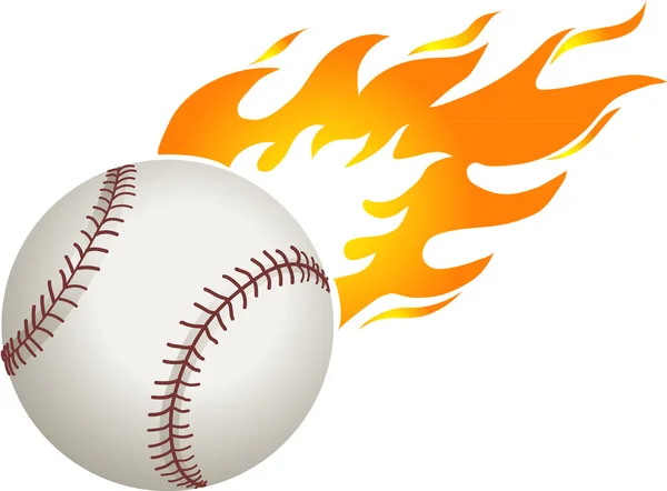 Baseball with flames illustration — Stock Photo, Image