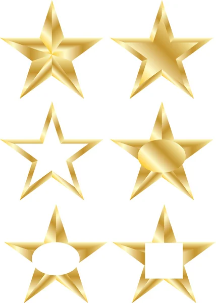 Diseños Gold Star sobre fondo blanco —  Fotos de Stock