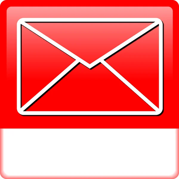 Red mail icon app — Stock Photo, Image